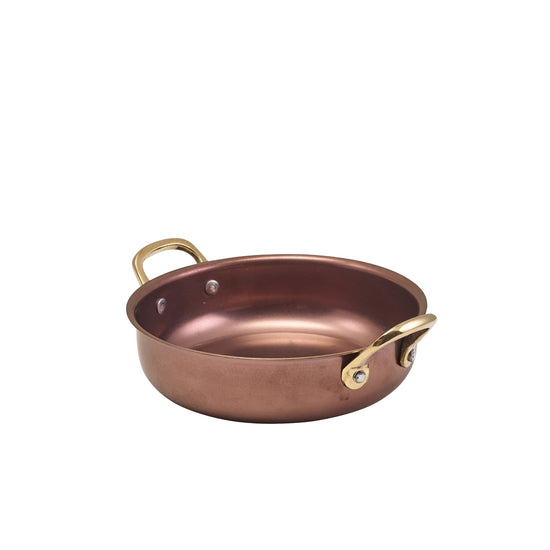 Genware Copper Vintage Steel Round Dish 15.5 x 4cm (Box Of 6)