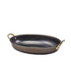 Genware Black Vintage Steel Oval Dish 24.5 x 17.5cm (Box Of 6)