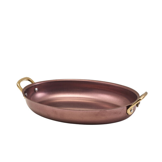 Genware Copper Vintage Steel Oval Dish 24.5 x 17.5cm (Box Of 6)