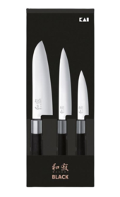 Kai Wasabi 3 Piece Knife Set Black (KAI-67S-310)