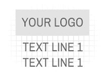 2 Lines of Embroidered Text and Logo