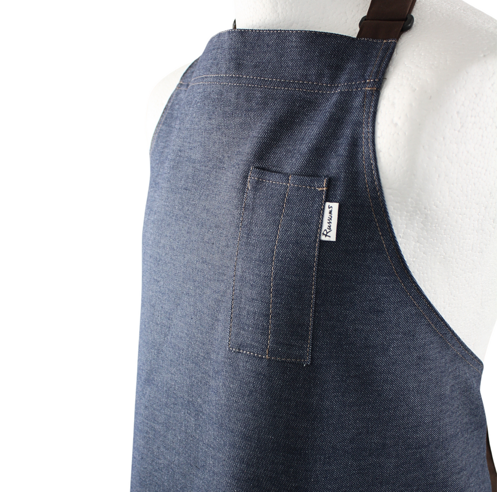 Work Range Bib Apron Denim With 2 Hip & 1 Pen/Spoon Pocket 89cm X 96cm