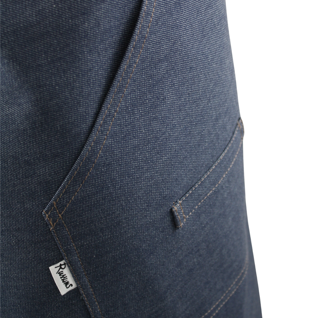 Work Range Bib / Waist Combination Apron Denim 87cm X 84cm With Pen Pocket & 1 Hip Pocket + Cloth Loop