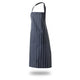 Bib Apron  Butchers Stripe 34" X 33" Self Neck Band