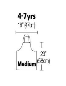 Childrens Apron Medium Suitable For 4-7Yrs 18" X 23"