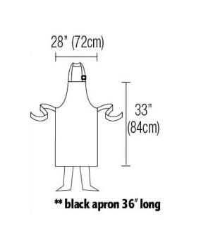 Bib Apron 28" X 33" Poly/Cotton Self Adjustable Neck Band With Pocket