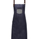 Waxed Look Bib Apron With Faux Leather Ties And Neckband 28" X 34"