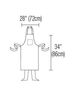 Waxed Look Bib Apron With Faux Leather Ties And Neckband 28" X 34"