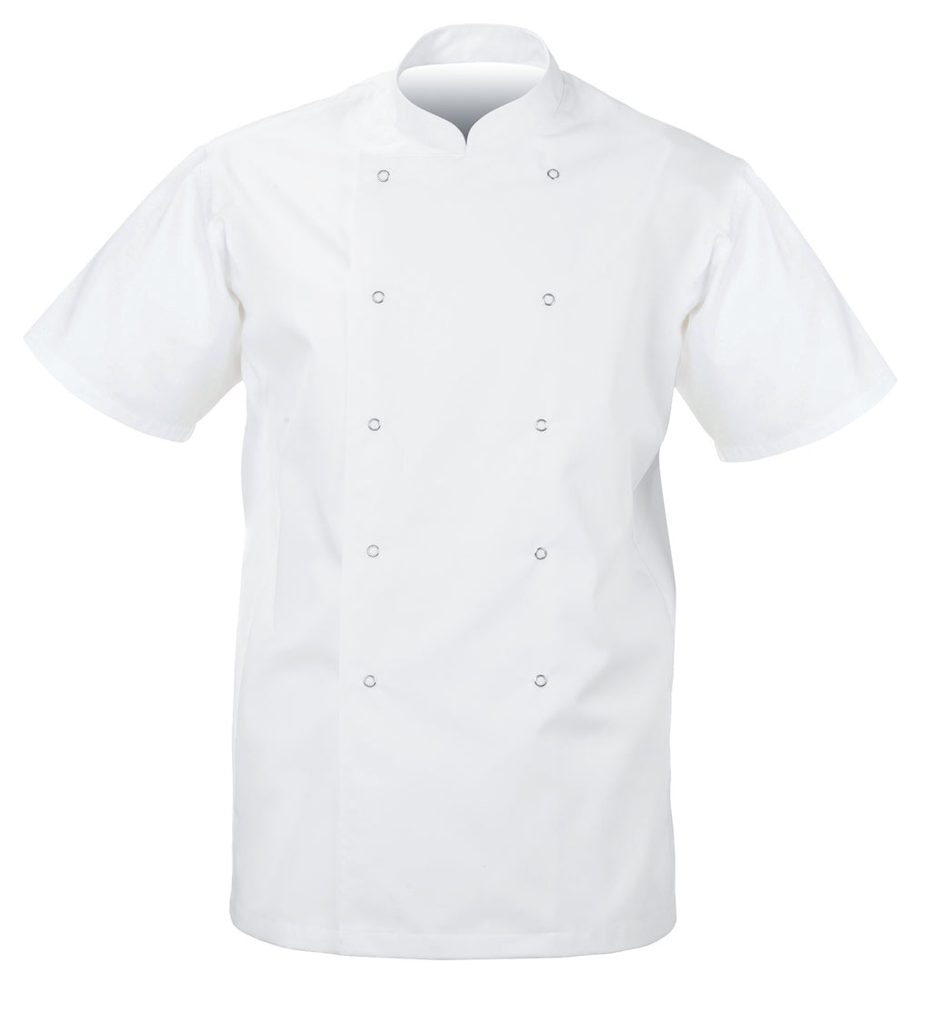 Scholar Chefs Jacket Press Stud Fastening **Short Sleeves**