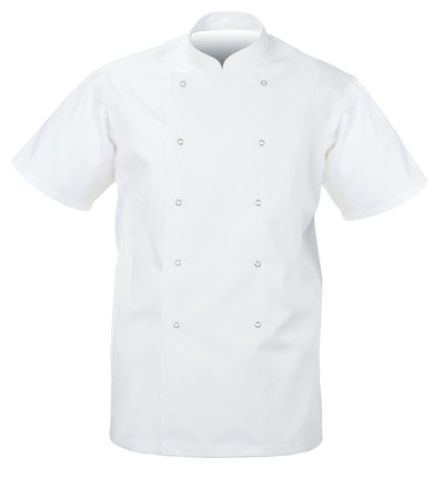 Scholar Chefs Jacket Press Stud Fastening **Short Sleeves**