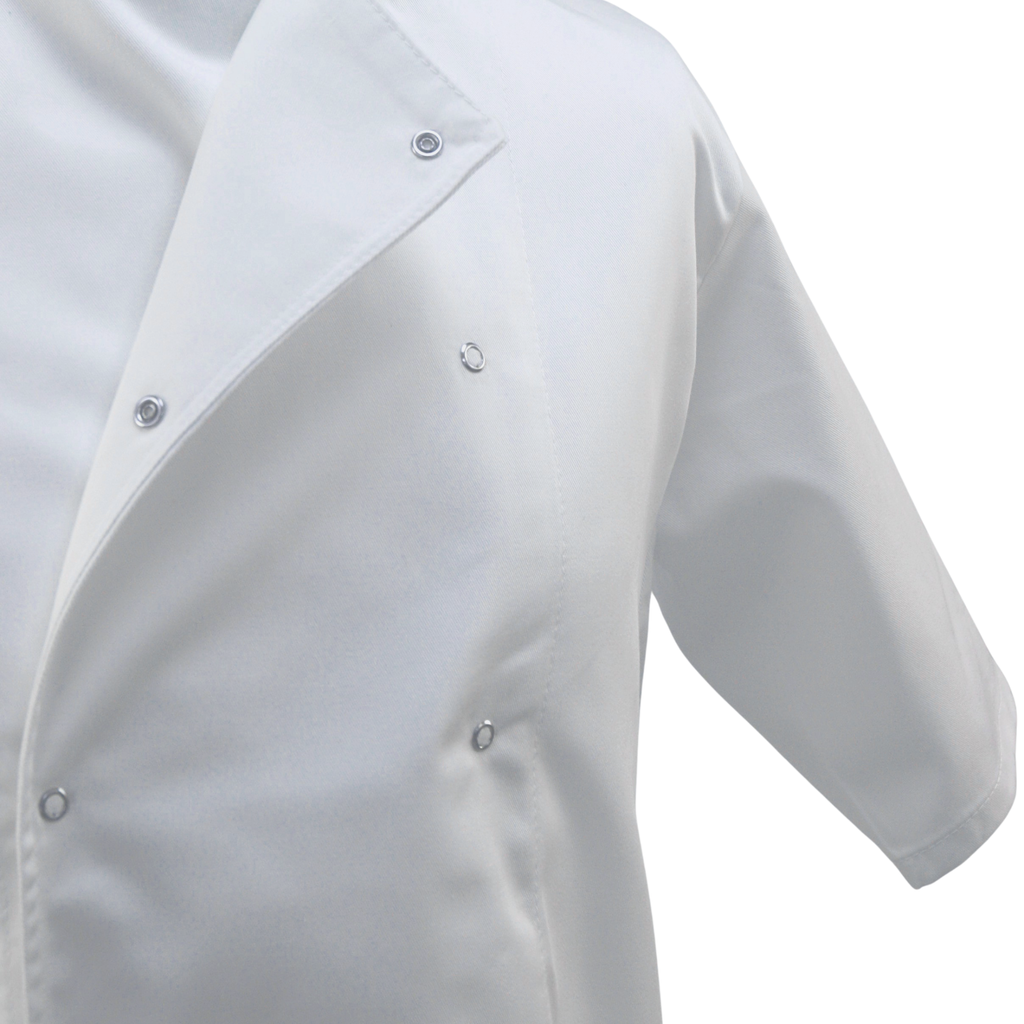 Scholar Chefs Jacket Press Stud Fastening **Short Sleeves**