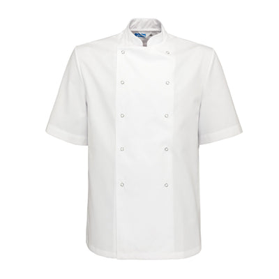 De Berkel Cuisine Chefs Jacket **Short Sleeves** Poly/Cotton Press Stud Buttons