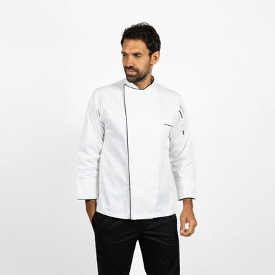 Le Chef DE49 Executive Piped Jacket White