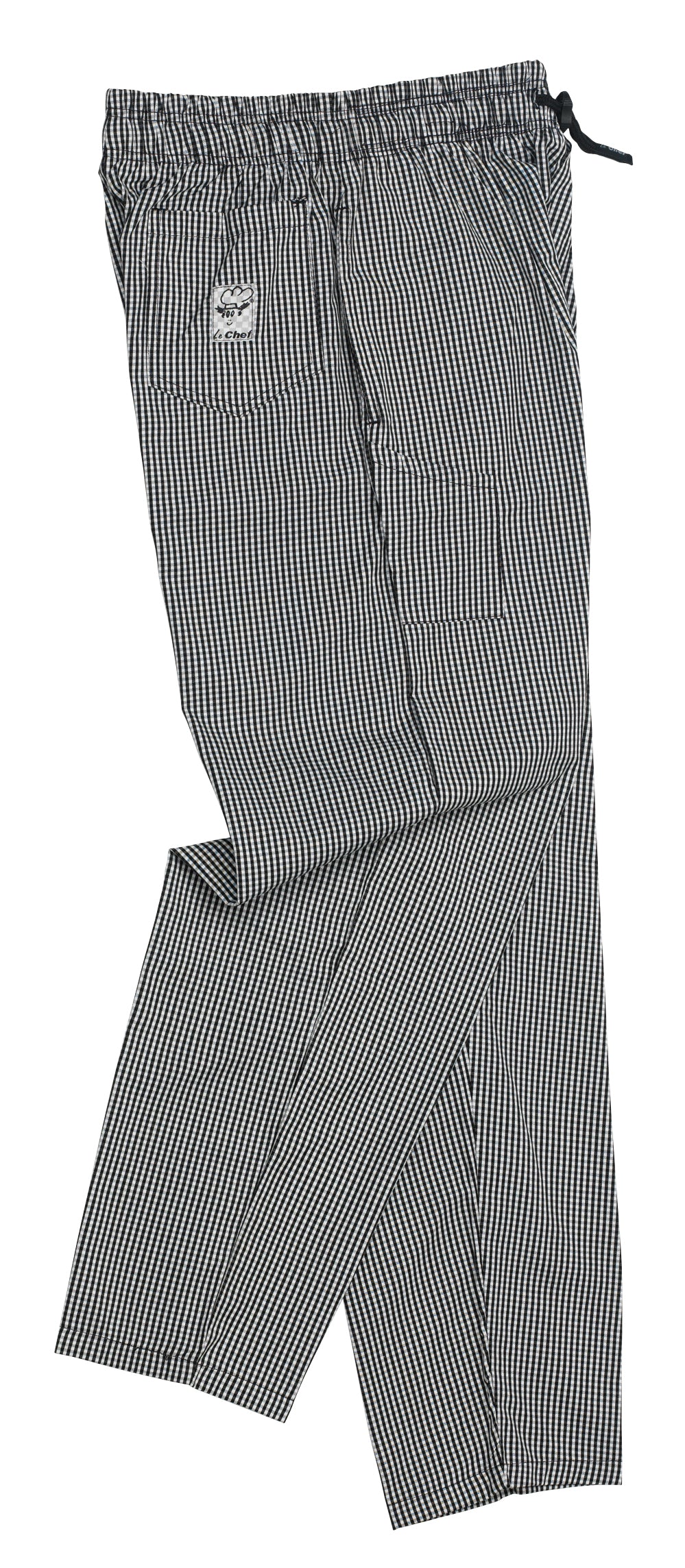 Le Chef Df54j Black & White Small Check Pants Poly/Cotton