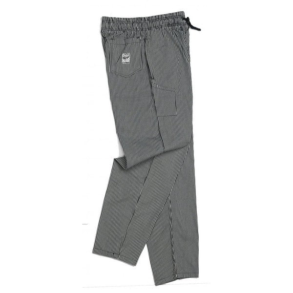 Le Chef Df54j Black & White Small Check Pants Poly/Cotton