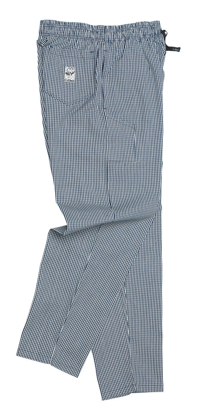 Le Chef Df54h Blue & White Small Check Pants Poly/Cotton