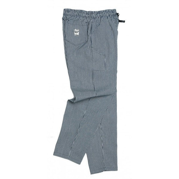 Le Chef Df54hl Blue & White Small Check Pants Poly/Cotton Long Leg
