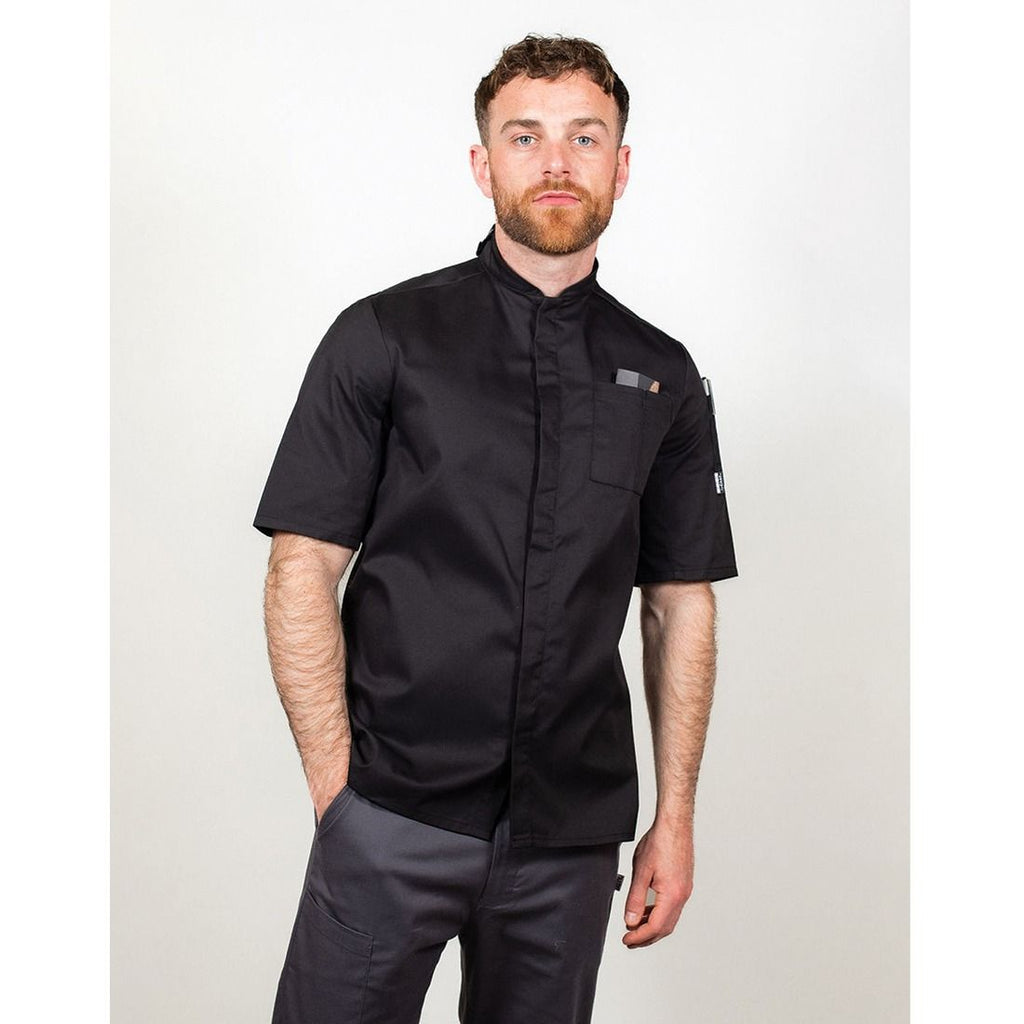 Le Chef Df118c Prep Jacket Black * Short Sleeves* With Staycool System Panels