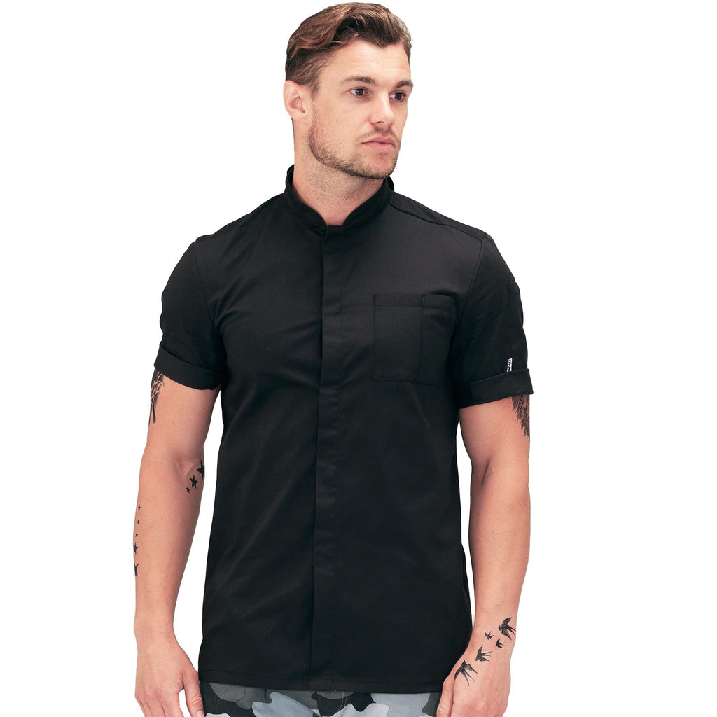 Le Chef Df118c Prep Jacket Black * Short Sleeves* With Staycool System Panels