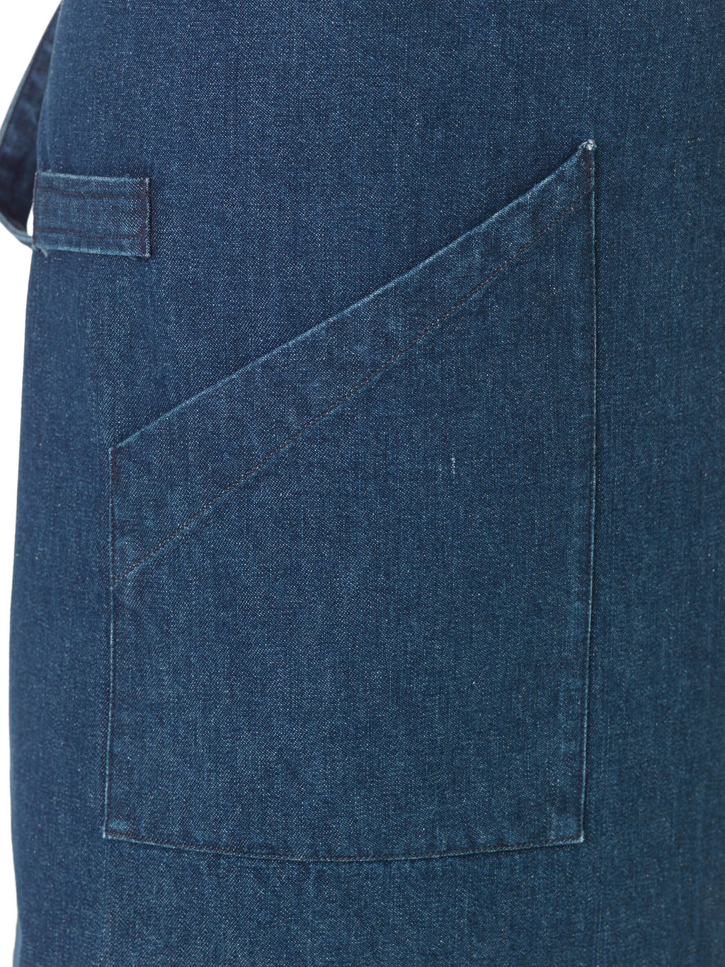 Le Chef De110 Statement Denim Bib Apron With Leather Neck Strap Indigo