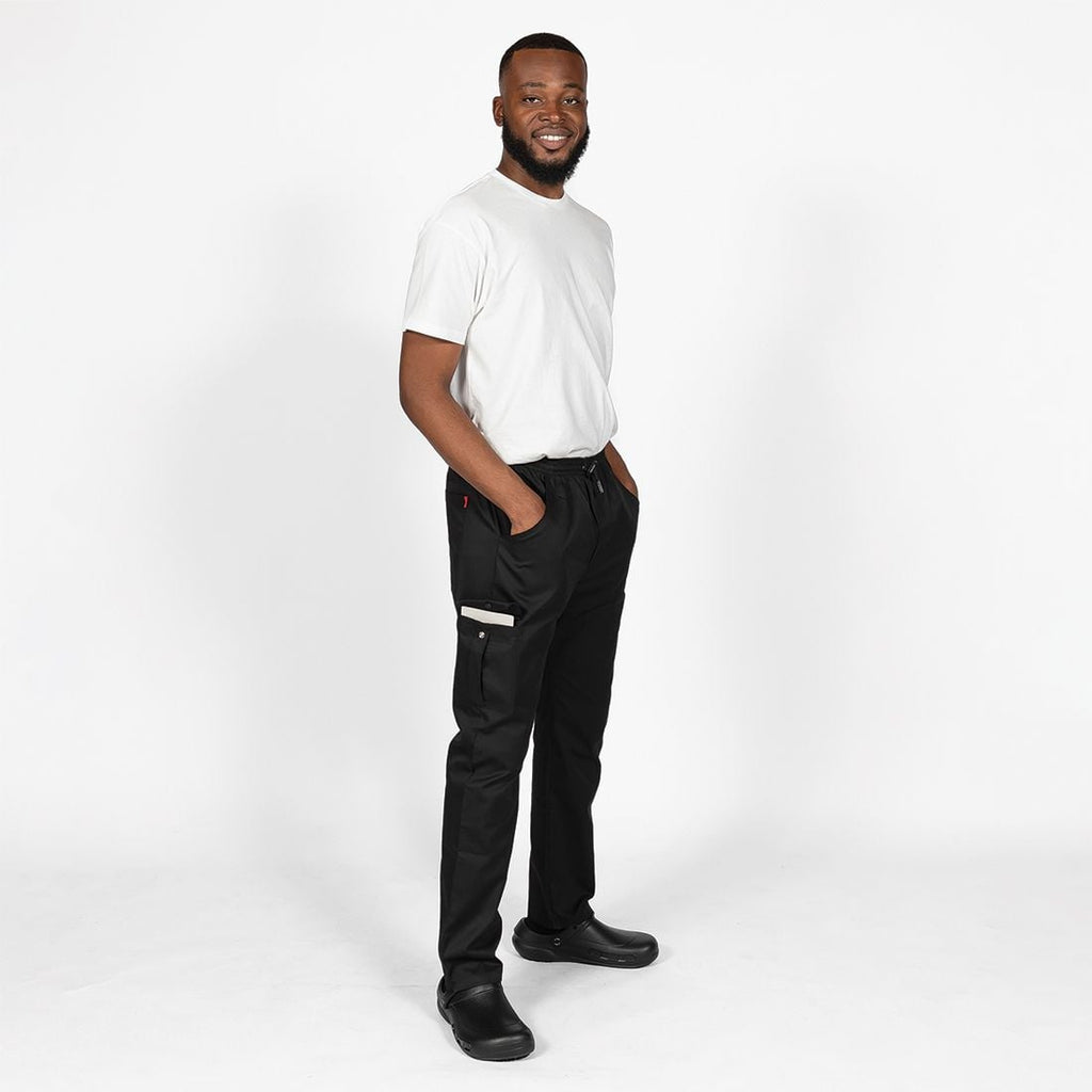 Le Chef Slim Cargo Trousers Black