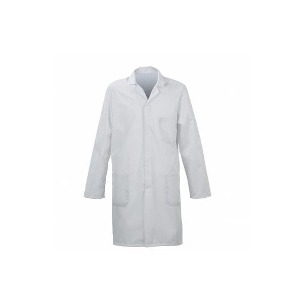 Russum Coat White Poly/Cotton Unisex Stud Front