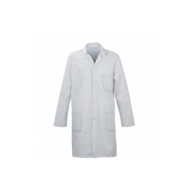 Russum Coat White Poly/Cotton Unisex Stud Front