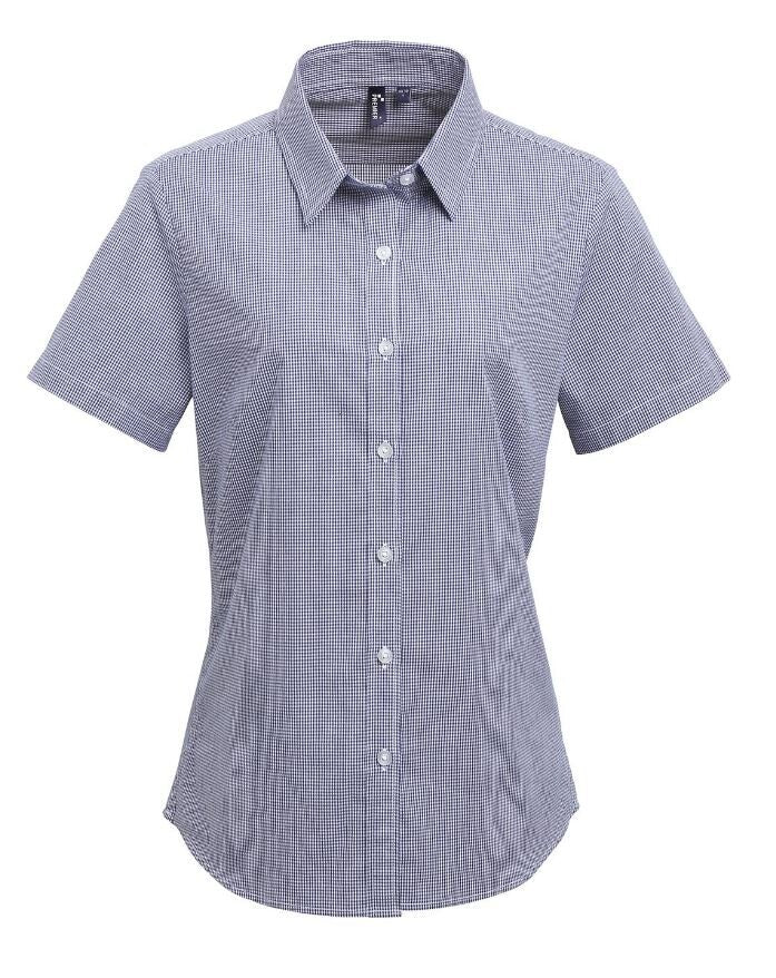 Gingham Check Short Sleeve Blouse