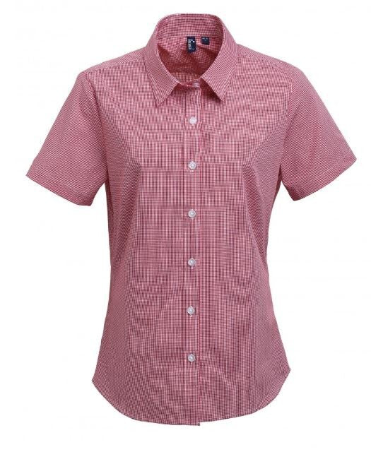 Gingham Check Short Sleeve Blouse