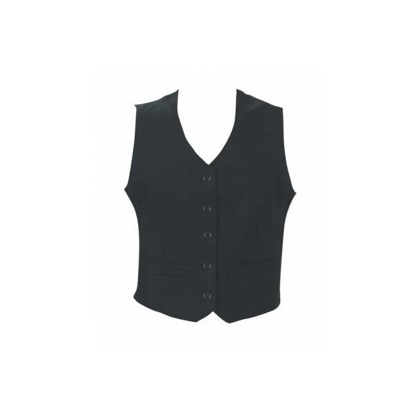 Waistcoat Ladies Black Polyester With Black Buttons