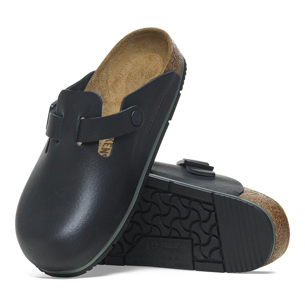 Birkenstock Boston PRO Natural Leather Clog Black *New Style*