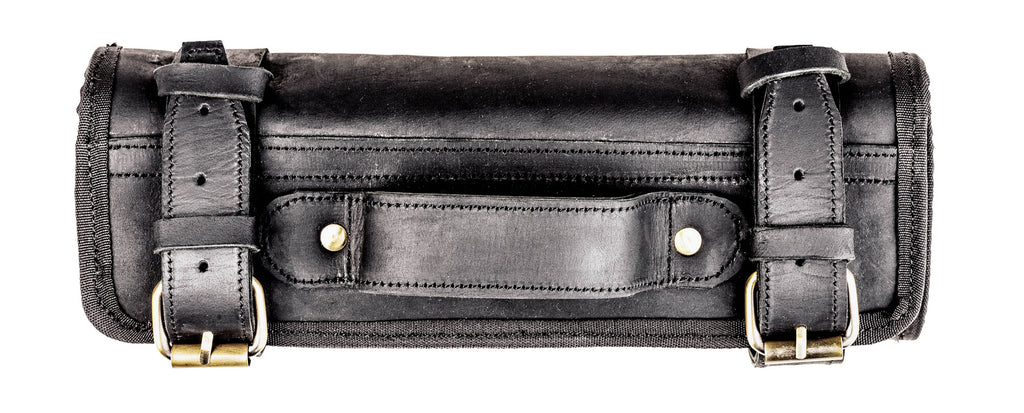 Chefi Small Leather Knife Roll 9 Piece Carol (Black)
