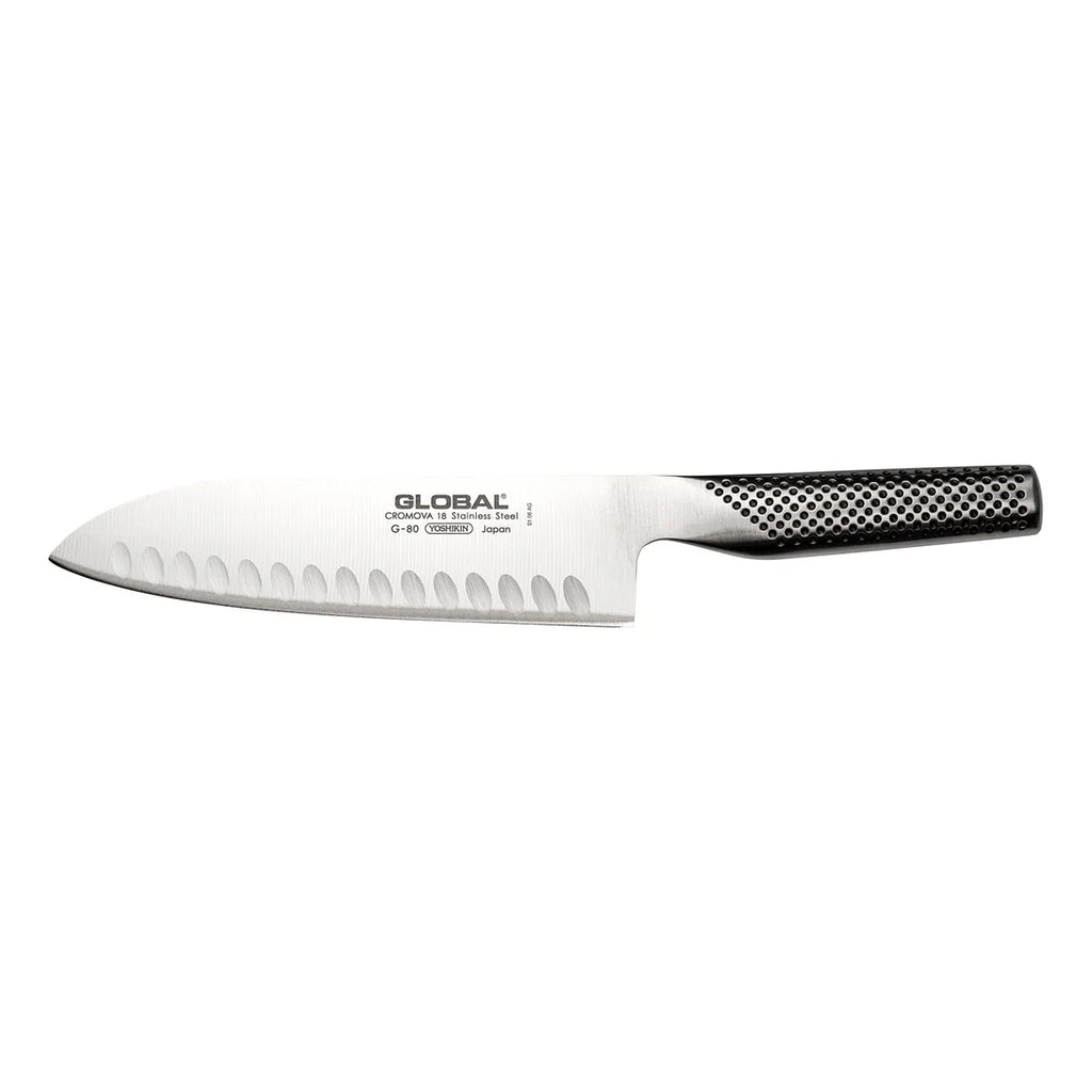 Global G80 Santoku Knife Fluted 18cm