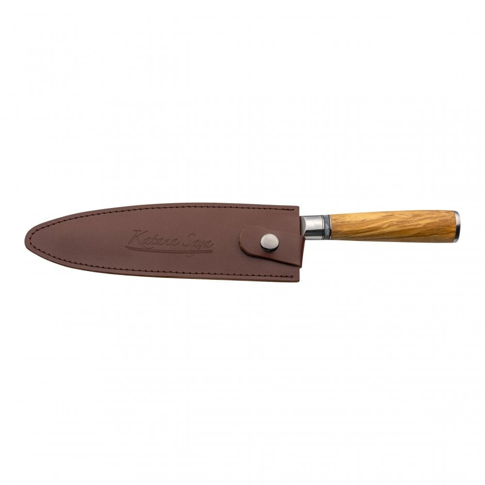 Katana Saya Olive Wood Handled Carving Knife 20cm (Kso-15)