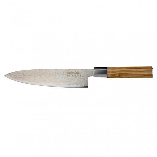 Katana Flame Olive Wood Handled Chefs Knife 20cm (Kfo-17)