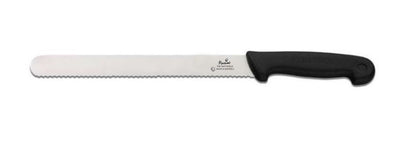 Smithfield 25cm Serrated Carver Black Samprene Handle