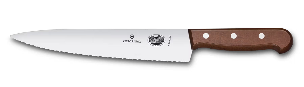 Victorinox Wooden Handle Cooks Knife Serrated 22cm