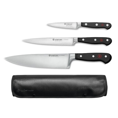 WÜSTHOF Classic 3 Piece Knife Set With Roll