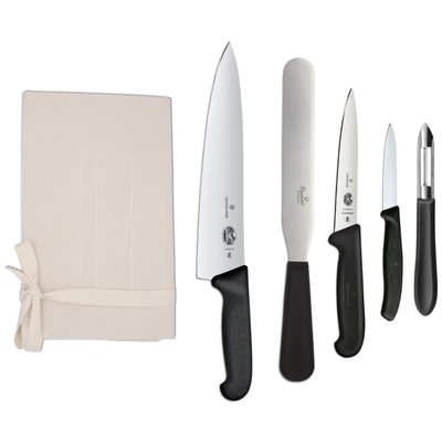 Knife Set Victorinox Medium With 25cm Cooks Knife In Cotton Wallet