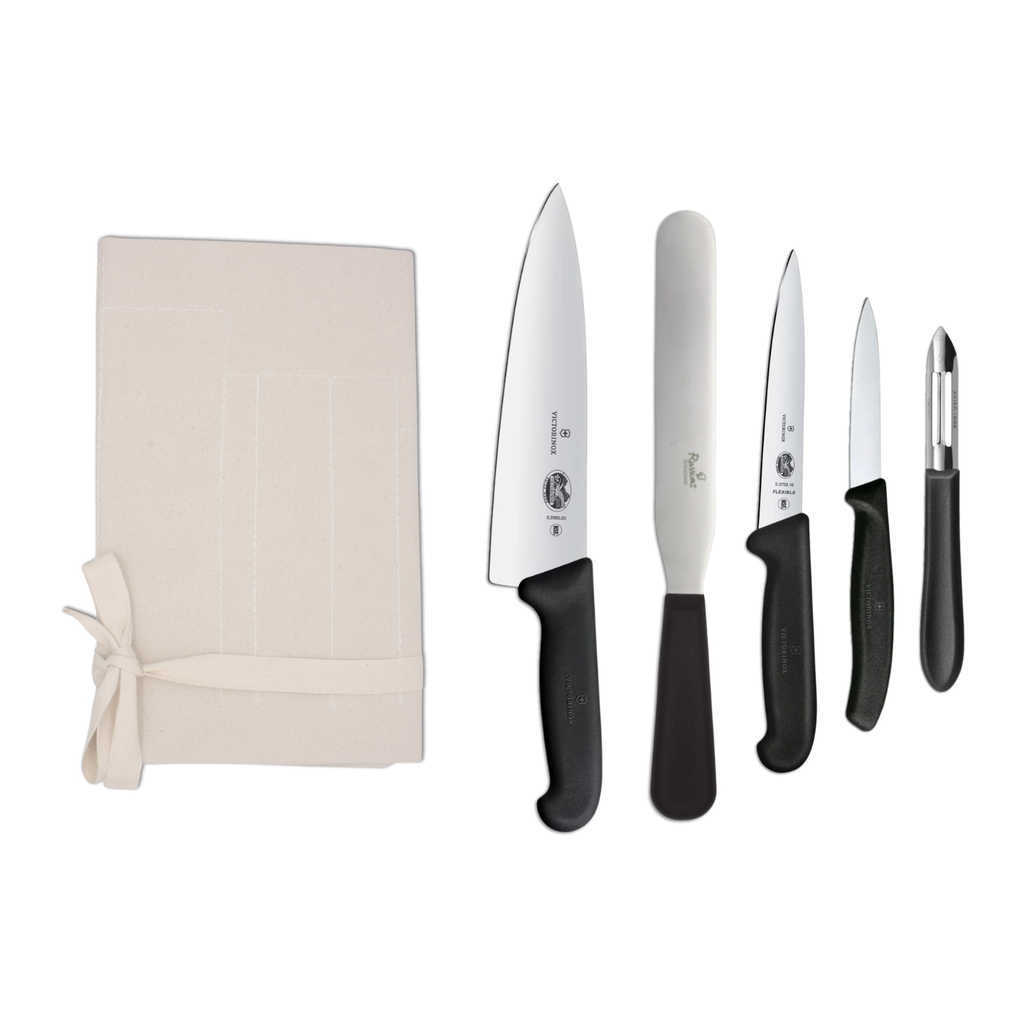 Knife Set Victorinox Medium With 20cm Deep Cooks Knife In Cotton Wallet