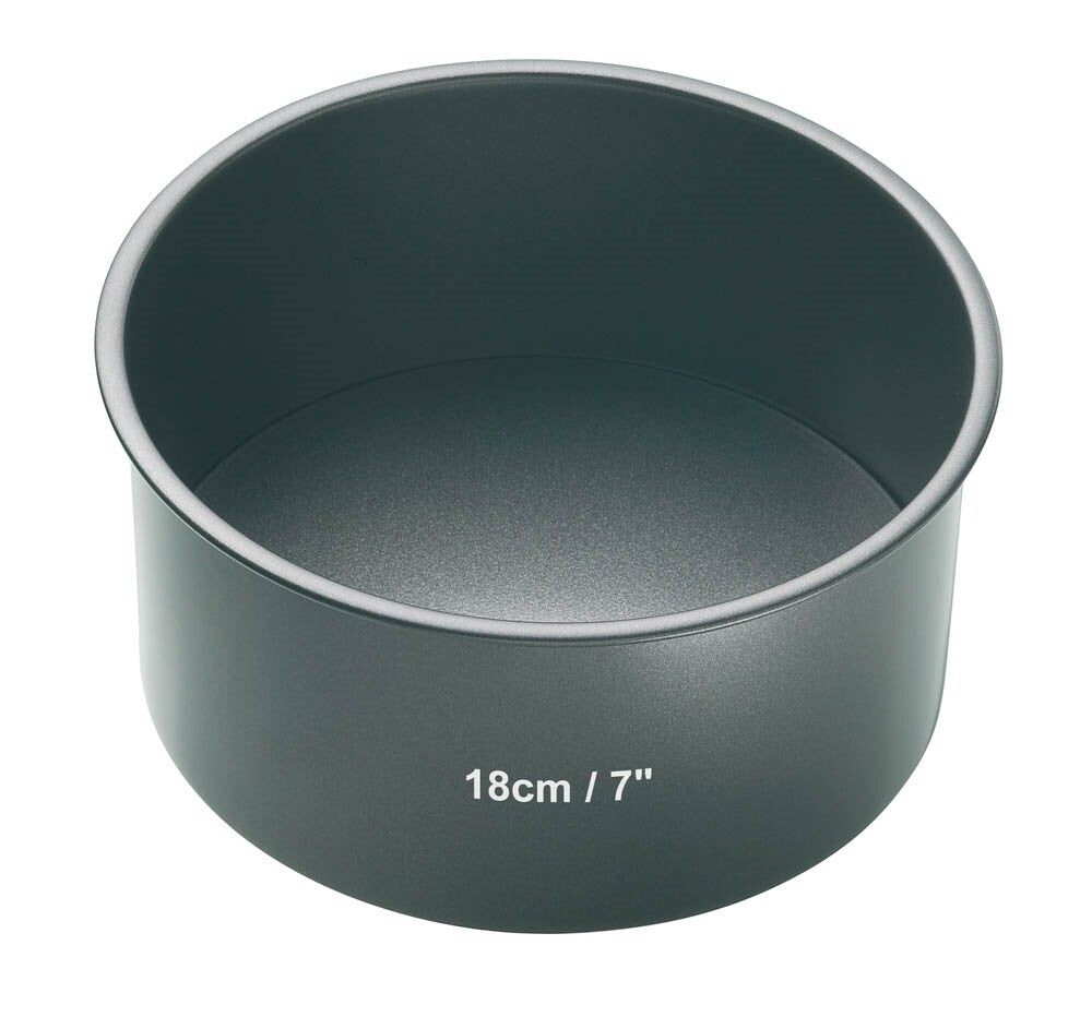 Cake Tin Non-Stick Round Loose Base 18cm Dia