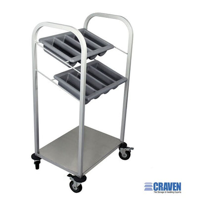 Cutlery & Condiment Trolley 675mm (W) X 520mm (D) X 1174mm (H) Epoxy Finish