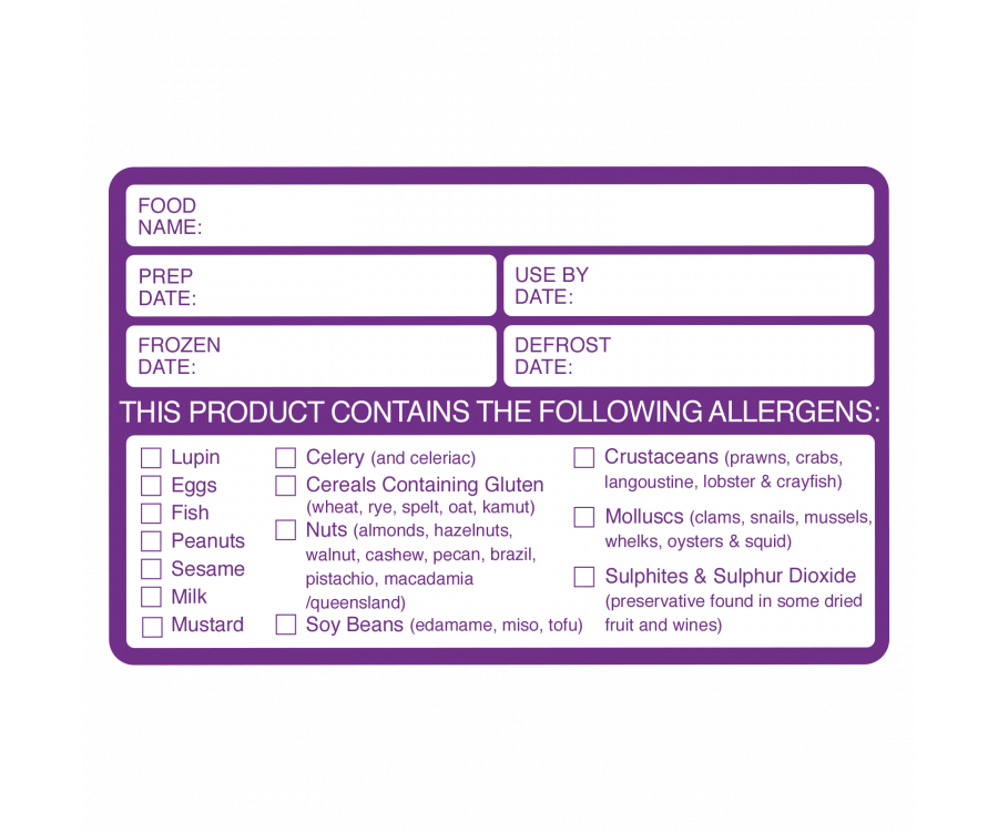 Allergen Labels 6cm x 9.5cm (Roll Of 500)