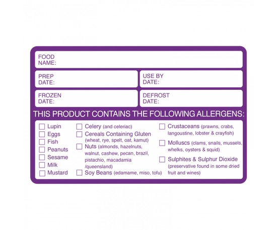 Allergen Labels 6cm x 9.5cm (Roll Of 500)