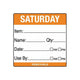 Removable Food Rotation Label 50mm X 50mm (Roll Of 500) Saturday/Orange