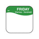 Removable Day Of The Week Label 25mm x 25mm  (Roll Of 1000) Friday/Green