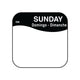 Removable Day Of The Week Label 25mm x 25mm (Roll Of 1000) Sunday/Black
