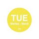 Day Of The Week Labels 20mm Dia (Roll Of 1000) Tuesday/Yellow