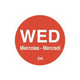 Day Of The Week Labels 20mm Dia (Roll Of 1000) Wednesday/Red