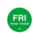 Day Of The Week Labels 20mm Dia (Roll Of 1000) Friday/Green